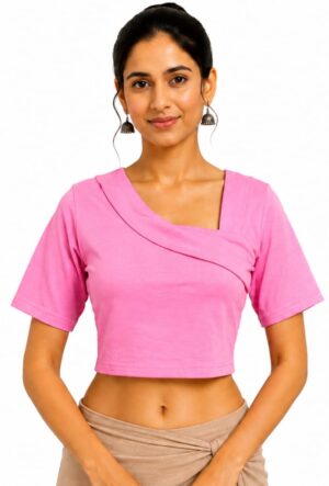 Trendy Crop Top Blouse for Sarees – Soft Lycra