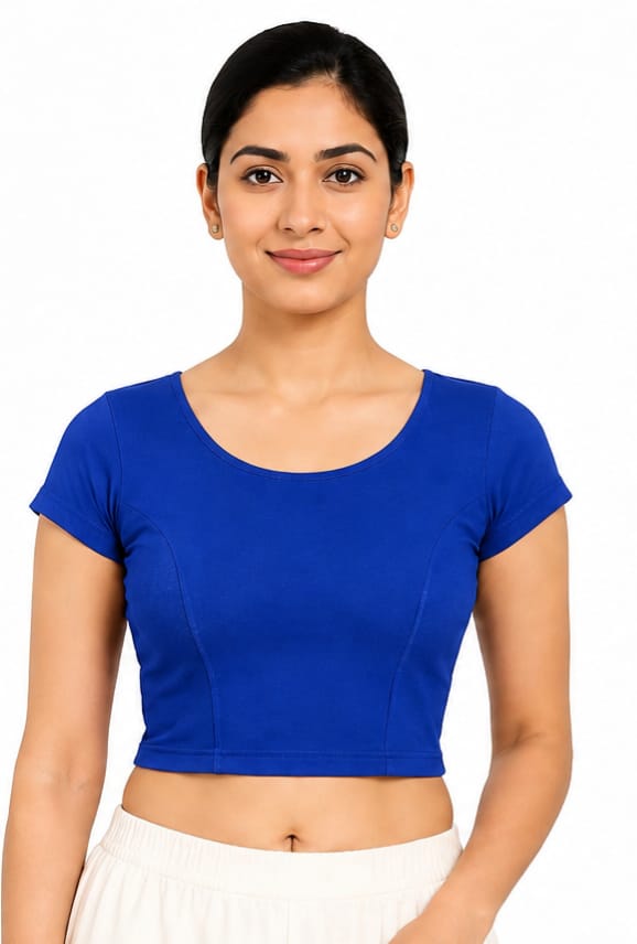 WhatsApp Image 2026-08-04 at 12.57.36 AM (1) Daily Wear Round Neck Stretchable Blouse