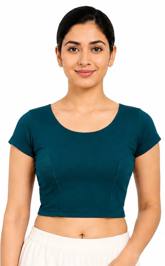WhatsApp Image 2026-08-04 at 12.57.38 AM (2) Daily Wear Round Neck Stretchable Blouse