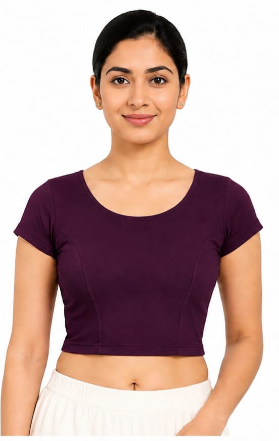 WhatsApp Image 2026-08-04 at 12.57.43 AM (1) Daily Wear Round Neck Stretchable Blouse