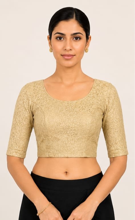Material Jacquard Lycra — Camel (front)
