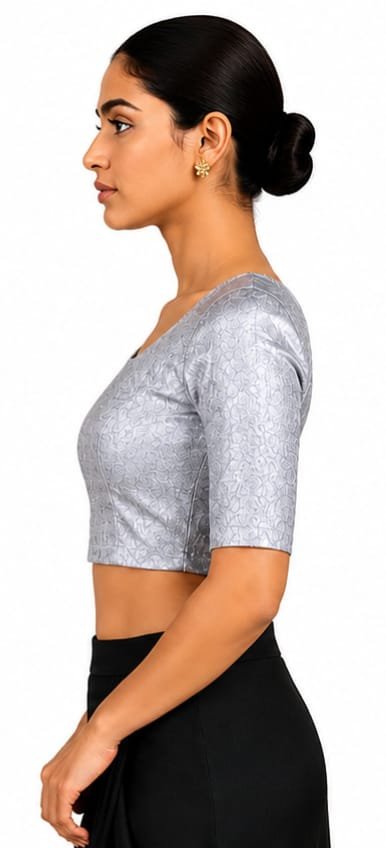 Material Jacquard Lycra — Light Grey (side) Material Jacquard Lycra — Light Grey (side)