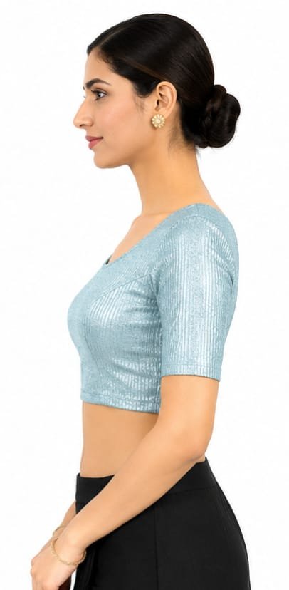 Material Jacquard Lycra — Silver (side) Material Jacquard Lycra — Silver (side)