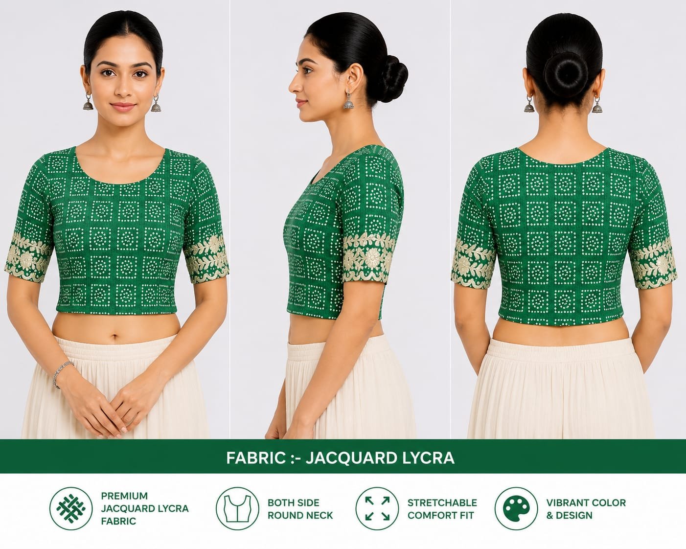 Printed Blouses — Bottle Green (composite)