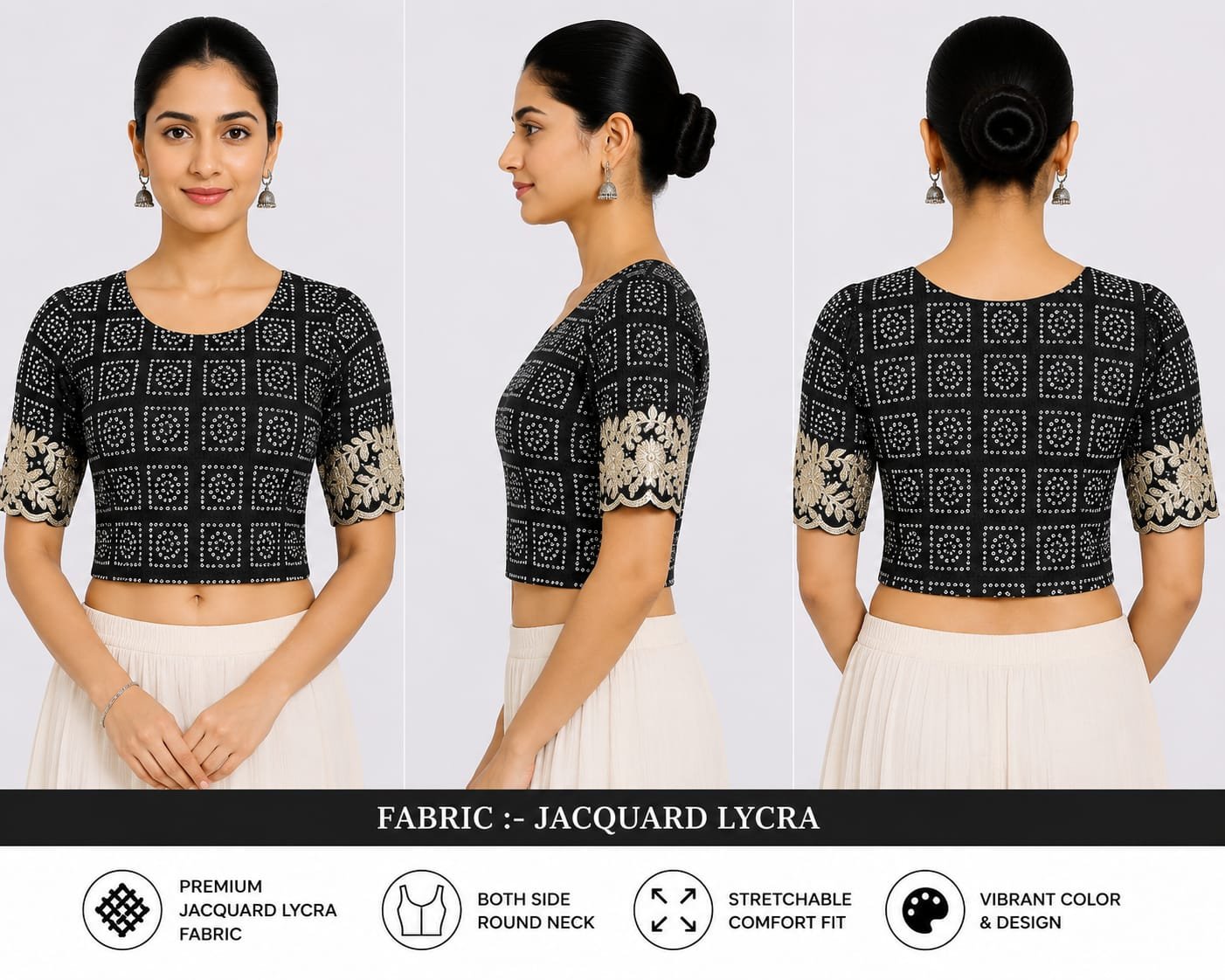Printed Blouses — Jet Black (composite)