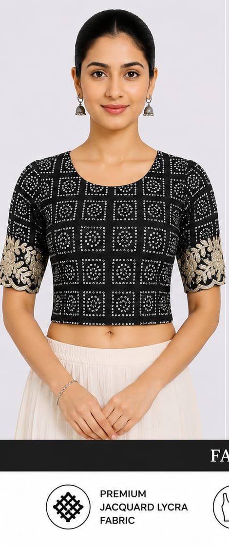 Printed Blouses — Jet Black (front)