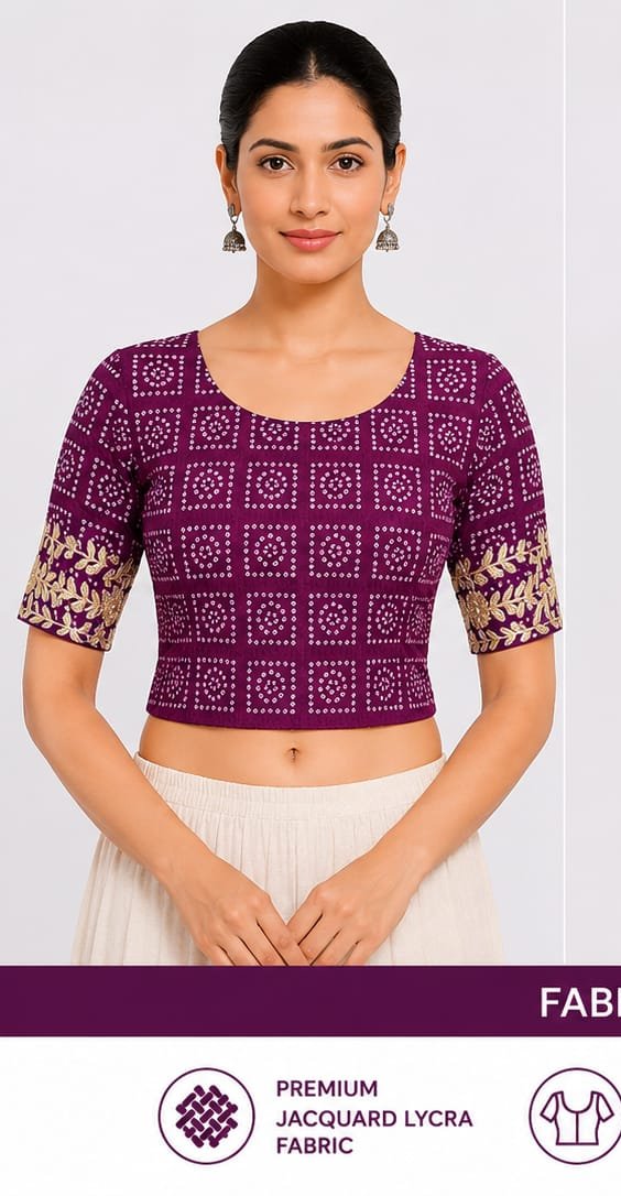 Printed Blouses — Wine (front) Printed Blouses — Wine (front)
