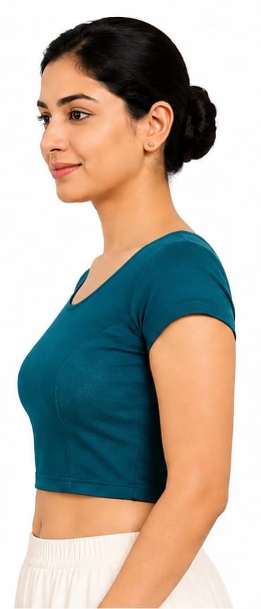 Round Neck — Teal (side)