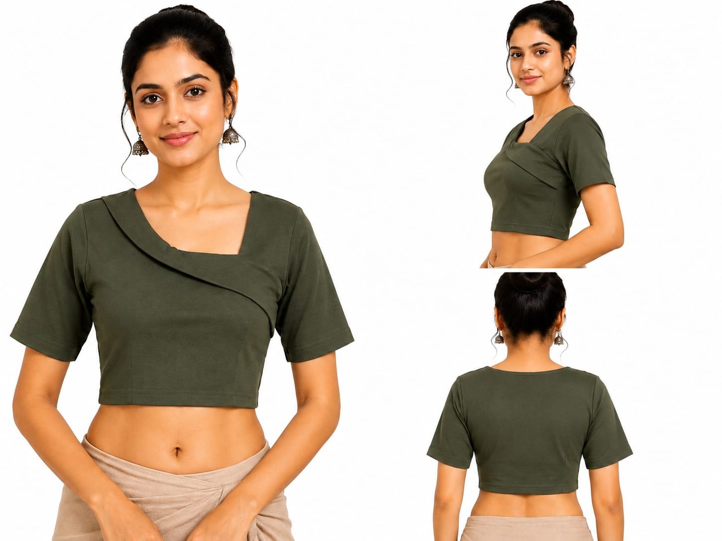 Solid Stretchable Crop Top — Chocolate (composite) Solid Stretchable Crop Top — Chocolate (composite)