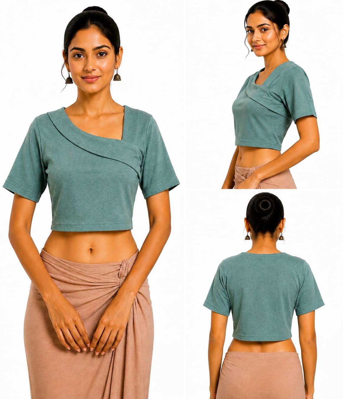 Solid Stretchable Crop Top — Steel Grey (composite)