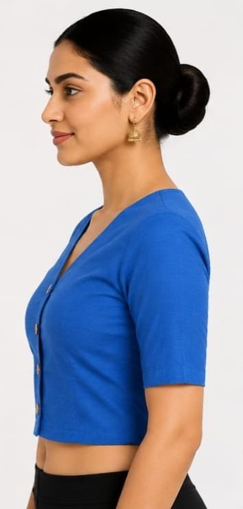 V-Neck — Blue (side)
