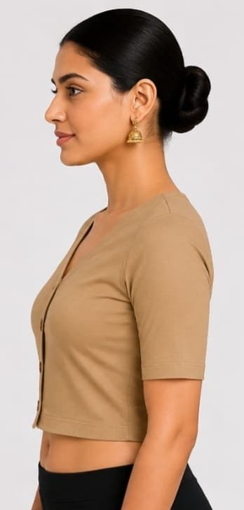 V-Neck — Camel (side)