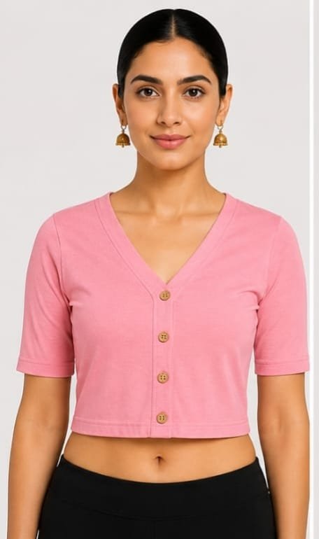 V-Neck — Dusty Rose (front)