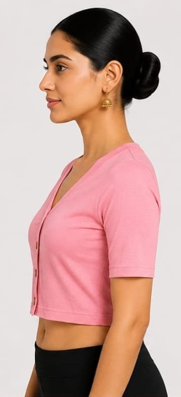 V-Neck — Dusty Rose (side)