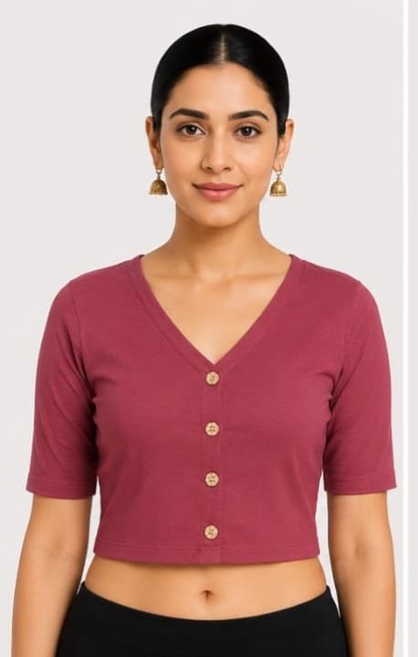 V-Neck — Maroon (front)