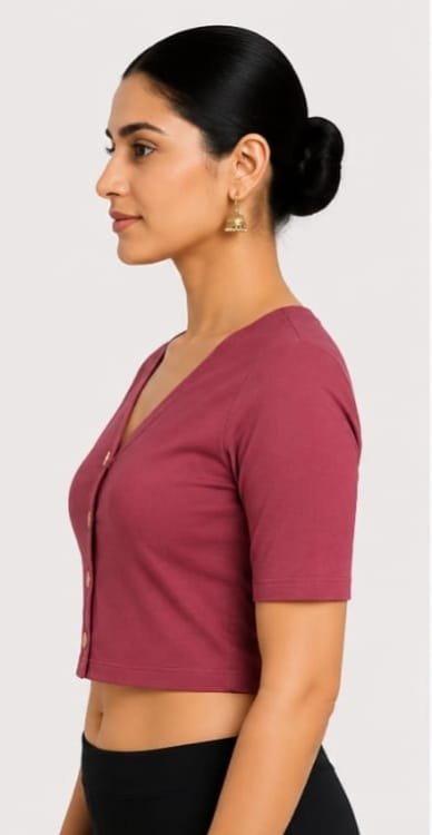 V-Neck — Maroon (side)