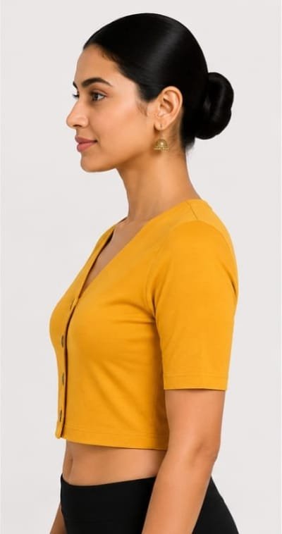 V-Neck — Mustard (side)