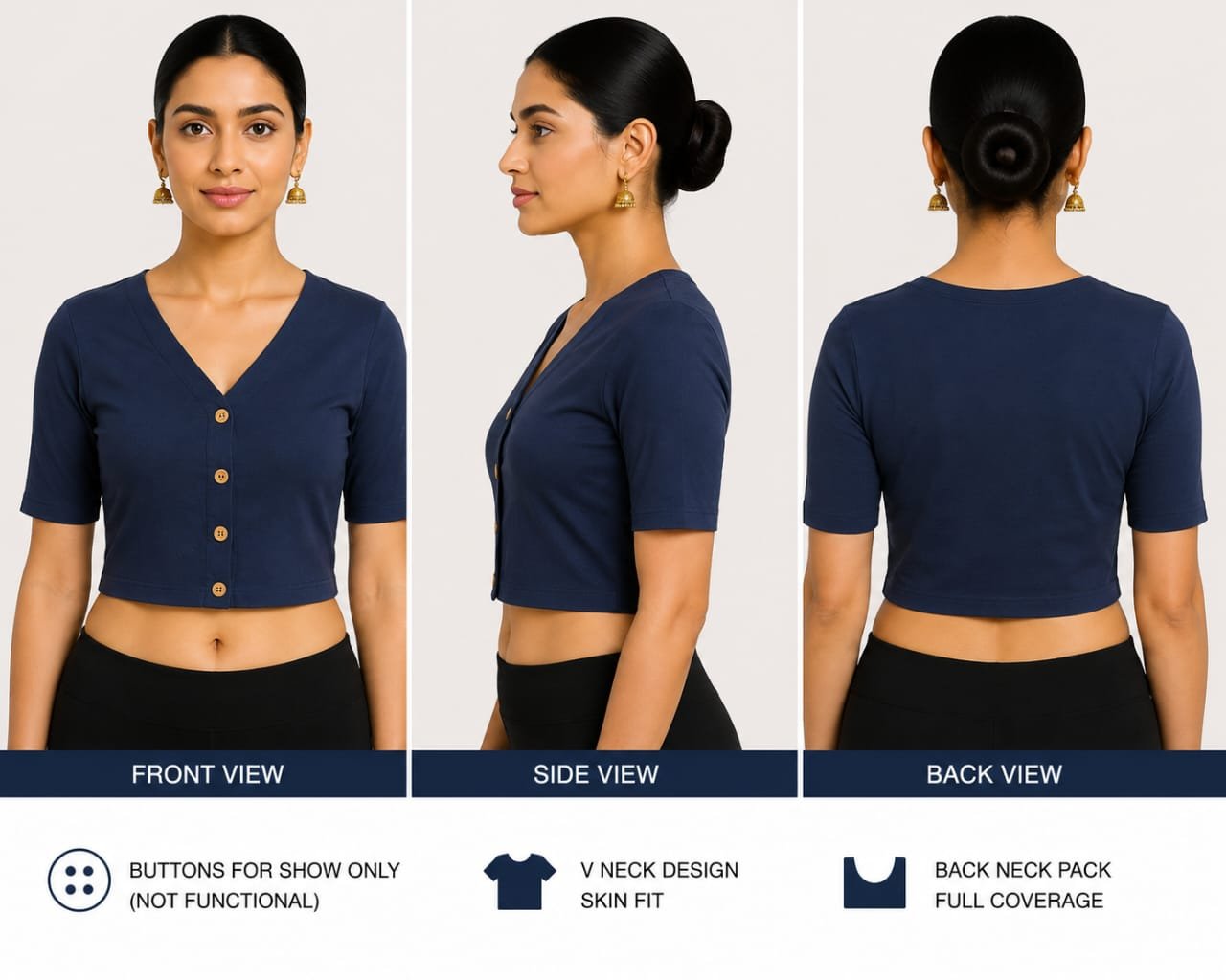 V-Neck — Navy Blue (composite) V-Neck — Navy Blue (composite)