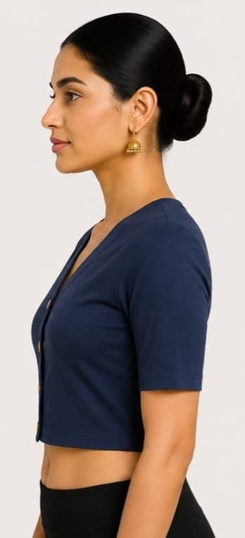 V-Neck — Navy Blue (side) V-Neck — Navy Blue (side)