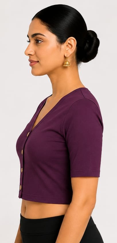 V-Neck — Plum (side) V-Neck — Plum (side)